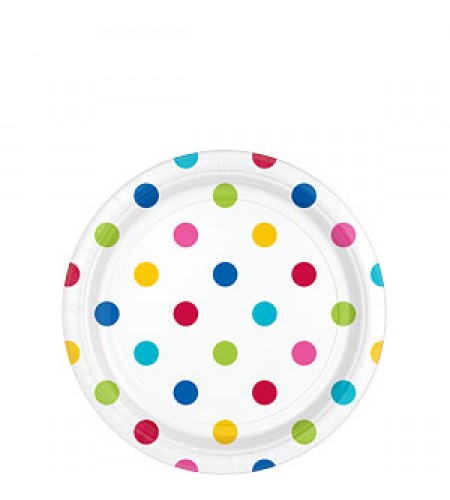 PRATOS BOLAS ARCO IRIS 18CM